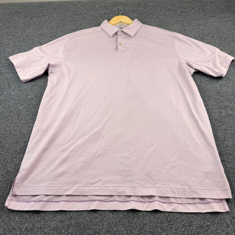 Peter Millar Polo Shirt Mens XL Purple Good Nanoluxe Cotton Short Sleeve